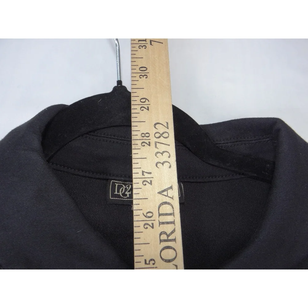 DG2 Diane Gilman Black Denim Trucker Jacket Plus Size 3X Solid Twill Outerwear